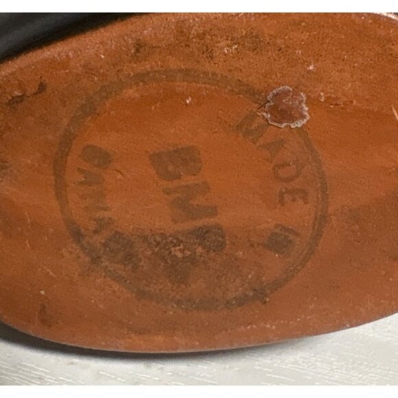 Blue Mountain Pottery Vase Swan Wing Feather Shaped Ceramic Green Drip Glaze 6" - Picture 7 of 9